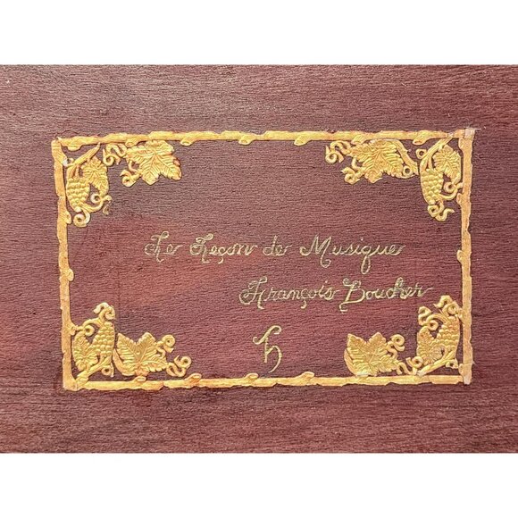 Vintage Francois Boucher "Le Teton De Musique" Decorative Wooden Tray‎ - Picture 3 of 8